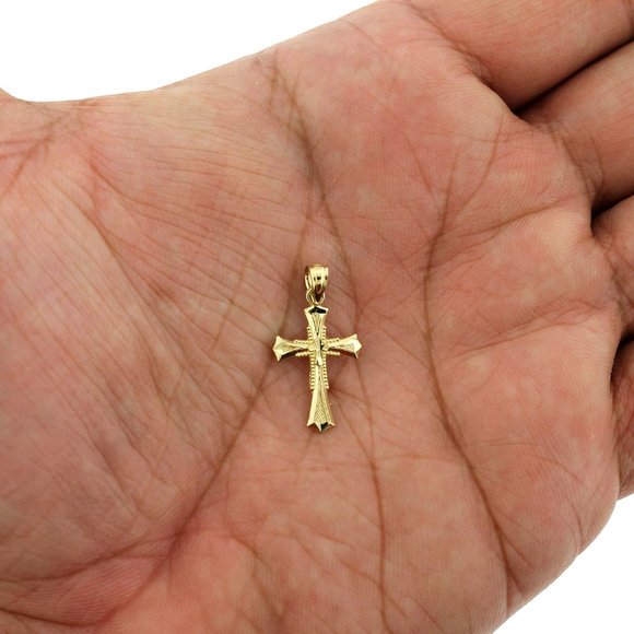 10K Real Gold Rope Chain and Cross Pendant Set - Picture 3 of 9